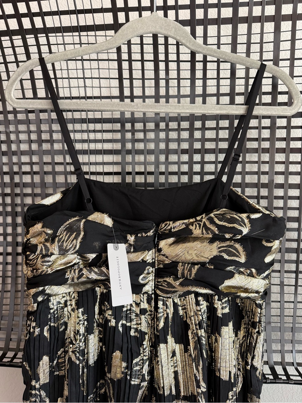 Anthropologie Hutch Mabel Foil Pleated Jumpsuit - Picture 10 of 10